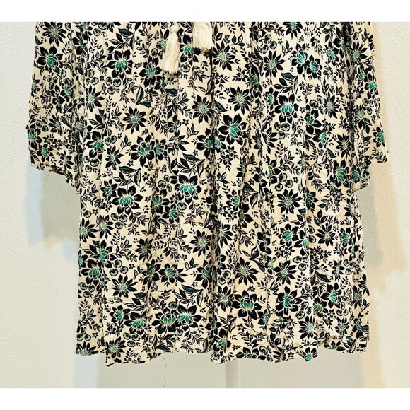 Torrid Size 2X Gauze Lace-Up Skater Dress Floral Tasseled Lined Boho Feminine - Picture 6 of 16